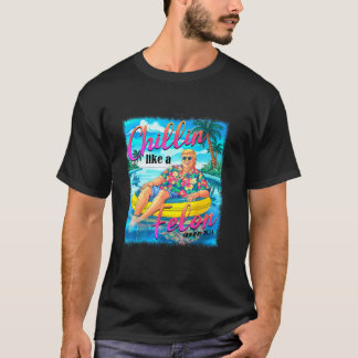 Camiseta Chillin Como Um Felon Funny Trump Summer 2024 Long