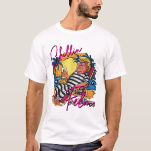 Camiseta Chillin Como Um Felon Retro Cor-De-Rosa Cerveja Ro