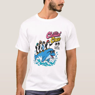 Camiseta Chillin Crew Surf Club Pinguim Golfinho