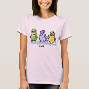 Camiseta Chillin Cute Cartoon Penguins Tshirt