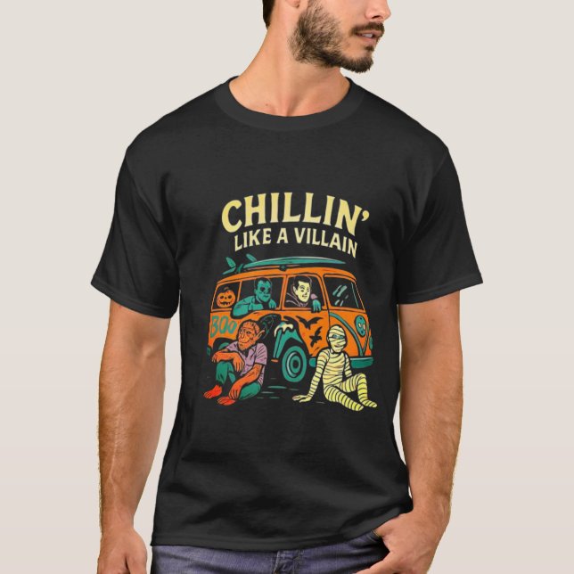 Camiseta Chillin' Like a Villain - Monstro Retro (Frente)