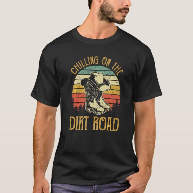 Camiseta Chillin On Dirt Road Country Music (Frente)