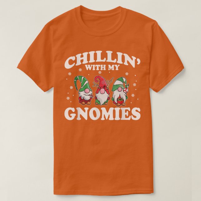 Camiseta Chillin' With My Gnomies Funny Group Matching Chri (Frente do Design)