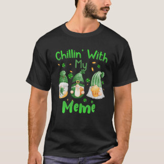 Camiseta Chillin With My Meme Green Plaid Gnomes St Patrick