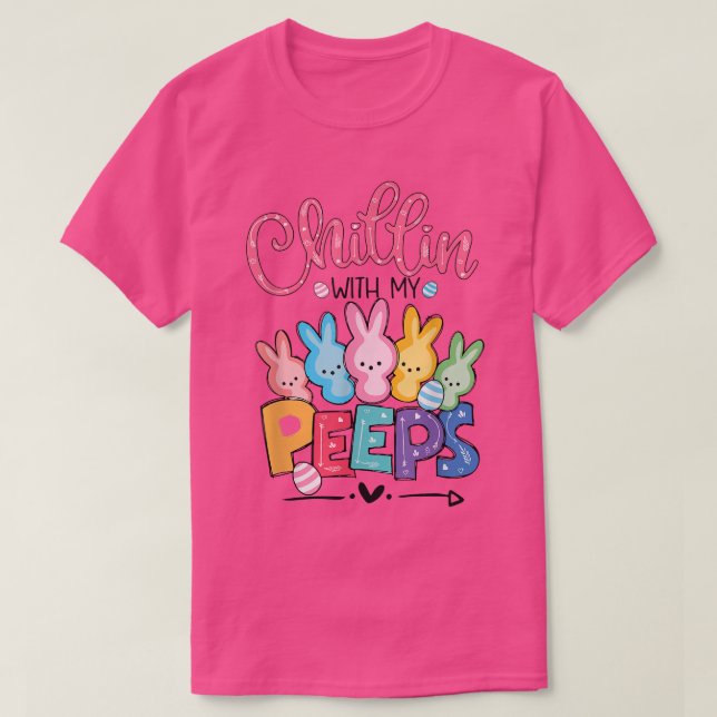 Camiseta Chilling' com Meus Bunnies Tee Funny Bunny Páscoa  (Frente do Design)