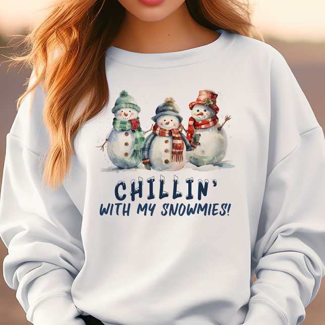Camiseta Chilling' Com Meus Snowmies (Criador carregado)