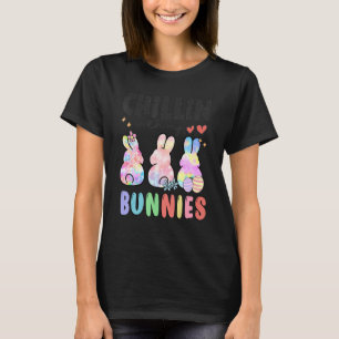 Camiseta Chilling Com Minha Páscoa De Bunnies Para Crianças