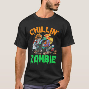 Camiseta Chilling' Com O Meu Zombie Cute Zombies Halloween