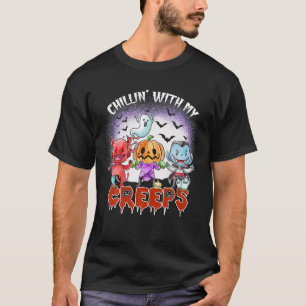 Camiseta Chilling With My Creeps Halloween Dracula Demon Bl