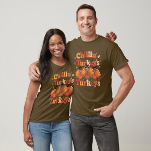 Camiseta Chillin'Turkeys - Camisa-T Unisex de Ação de Graça