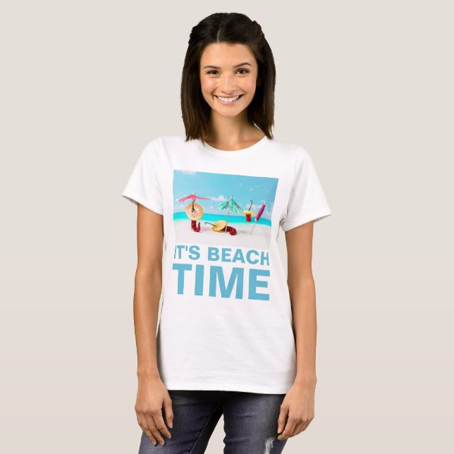 Camiseta Chilps Peppers Beach Time Engraçado costume (Frente Completa)