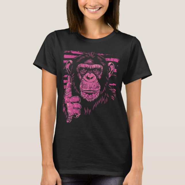 Camiseta Chimpanzé a rosa (Frente)