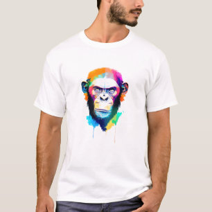 Camiseta Chimpanzé Ape Natureza Selvagem Arte Animal
