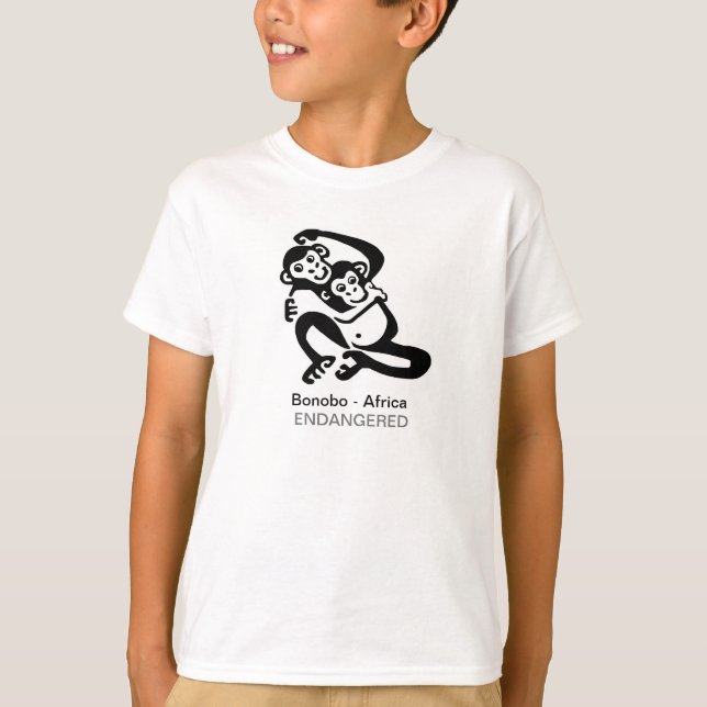 Camiseta Chimpanzé - BONOBO - Imagem animal ameaçada (Frente)