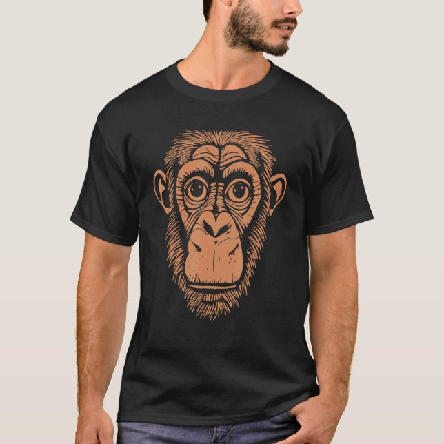 Camiseta Chimpanzé castanho - Ape Não Macaco - Chimpanzé Gi (Frente)