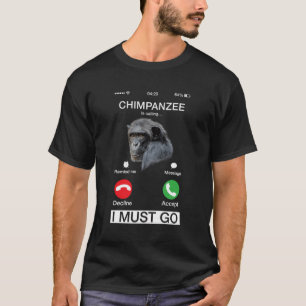 Camiseta Chimpanzé Chama-Se Macaco-Arte Chimp Ape Animal