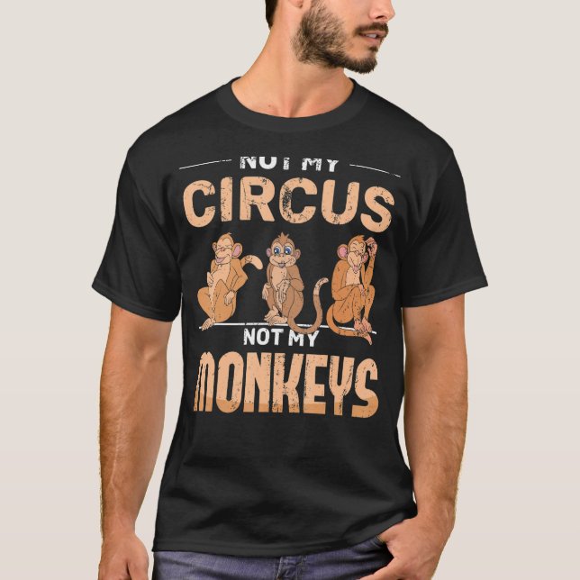 Camiseta Chimpanzé Circus Zoo Macaco Macaco-Macaco (Frente)