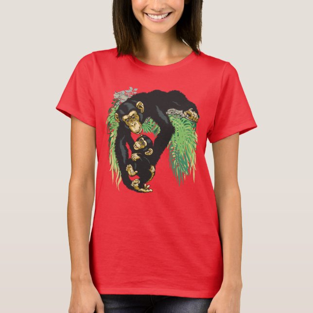 Camiseta chimpanzé com bebê (Frente)