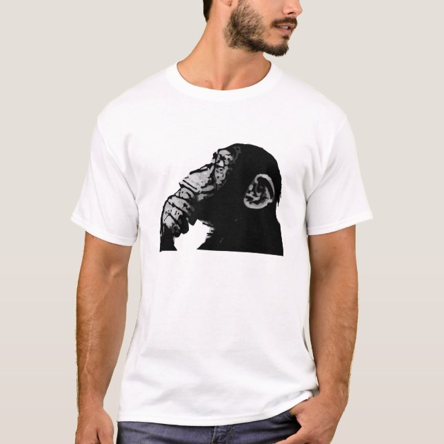 Camiseta Chimpanzé de pensamento (Frente)