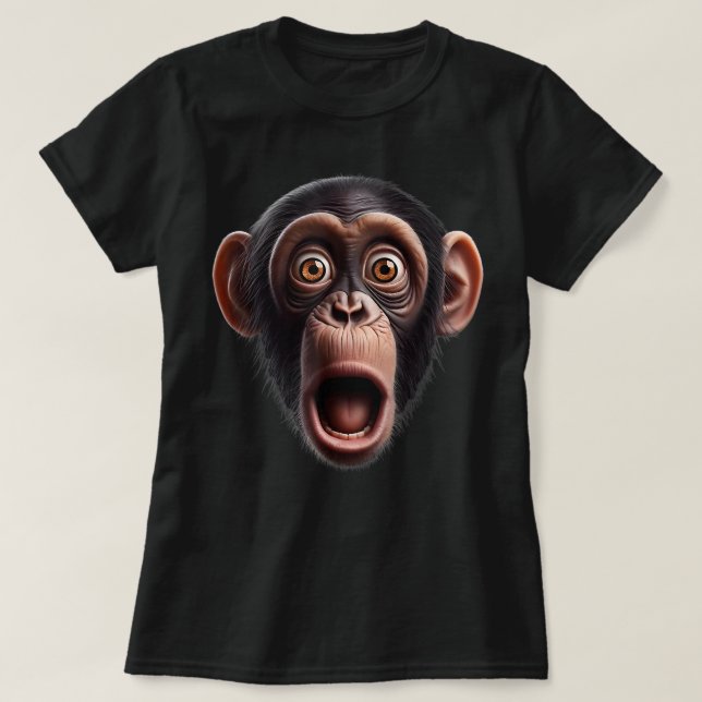 Camiseta Chimpanzé Engraçado Macaco (Frente do Design)