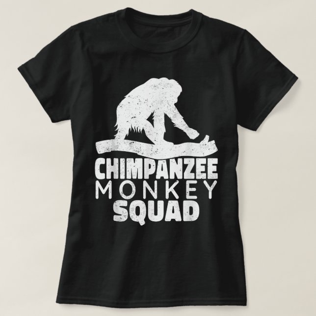 Camiseta Chimpanzé esquadrão primates chimpanzé vintag (Frente do Design)