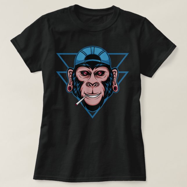 Camiseta Chimpanzé Fumando (Frente do Design)
