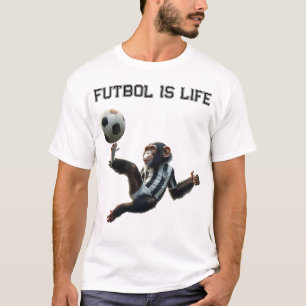 Camiseta Chimpanzé 'Futebol é vida'