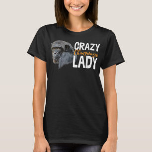 Camiseta Chimpanzé Louco Senhora Arte Macaco Chimp Ape Anim