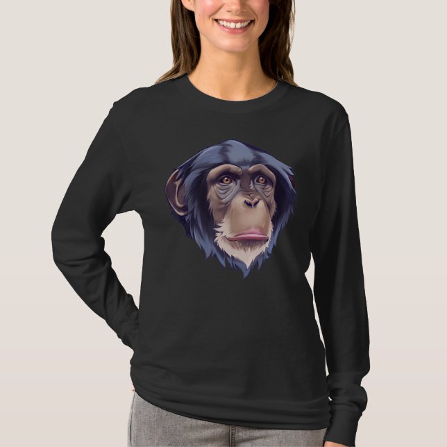 Camiseta Chimpanzé Macaco Carinha Primate Macaco Formador A (Frente)