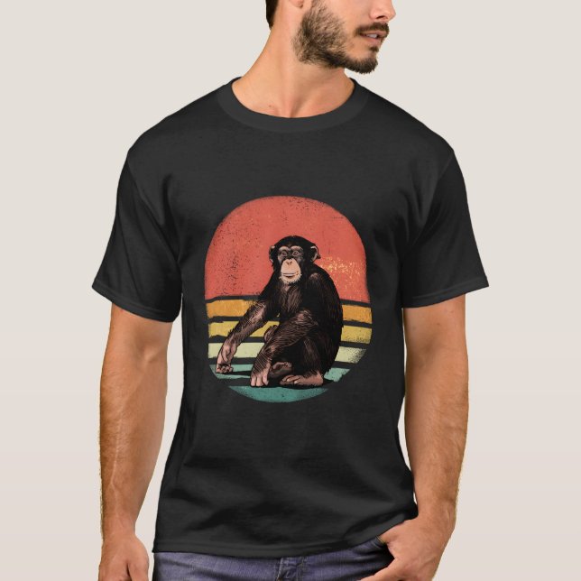 Camiseta Chimpanzé — Macaco — Floresta Selvagem (Frente)