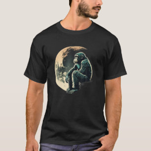 Camiseta Chimpanzé Macaco Floresta Selvagem Animal Retro Vi