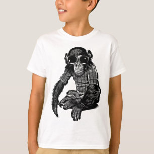 Camiseta Chimpanzé Macaco Vestindo Óculos-Sol Original