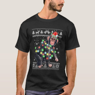 Camiseta Chimpanzé Monkey Fegly Christmas Pajama Xmas Monke