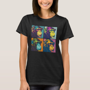 Camiseta Chimpanzé - Pop - Ilustração de Mulheres Animais C