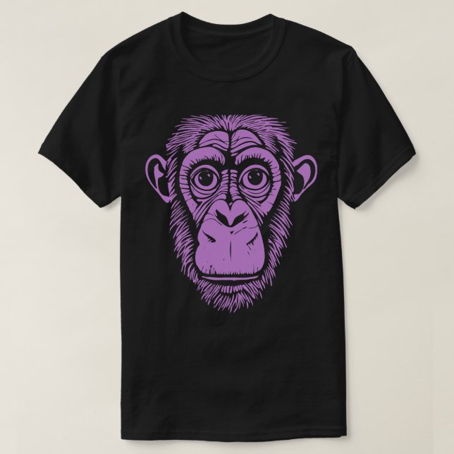 Camiseta Chimpanzé Roxo Não Chimpanzé Macaco (Frente do Design)