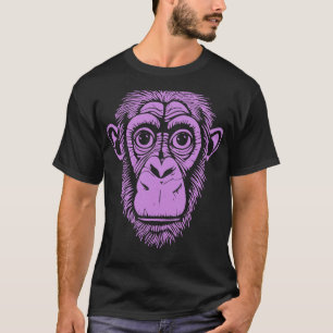 Camiseta Chimpanzé Roxo Não Chimpanzé Macaco