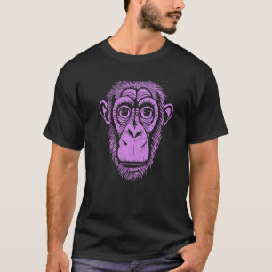 Camiseta Chimpanzé Roxo Não Chimpanzé Macaco