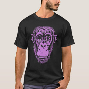 Camiseta Chimpanzé Roxo Não Chimpanzé Macaco