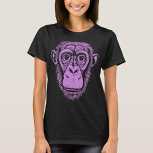 Camiseta Chimpanzé Roxo Não Chimpanzé Macaco