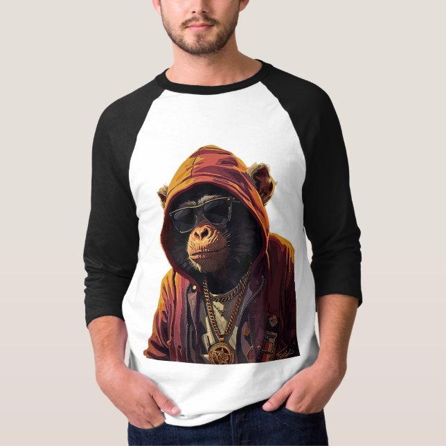 Camiseta Chimpanzé Urbano – Chimpanzé Legal com Capuz e Our (Frente)
