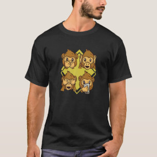 Camiseta Chimpanzé Veja Ouvindo Falando Anim Macaco Telefôn