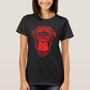 Camiseta Chimpanzé Vermelho - Ape Não Macaco - Chimpanzé Bo