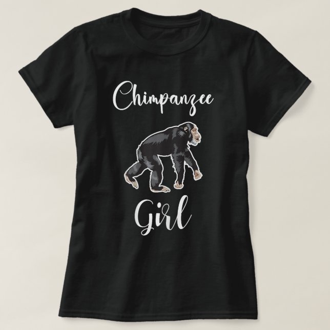 Camiseta Chimpanzee Girl Monkey Chimpanzee Lover I Love Chi (Frente do Design)