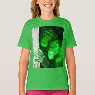 Camiseta Chimpanzés de Visão Noturna - Camisa-T de Aventura