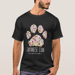 Camiseta Chin Mama Floral Paw Mãe