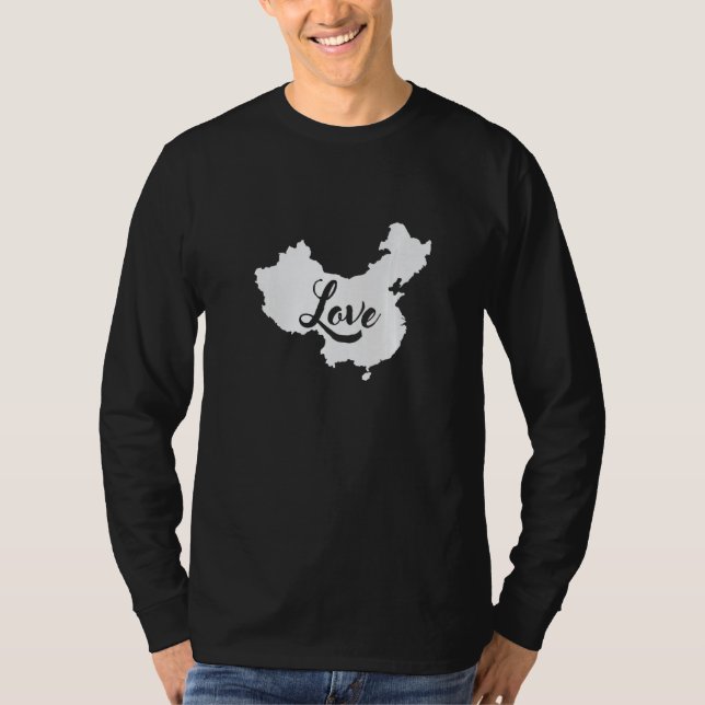Camiseta China Amor Esboço do País Premium (Frente)