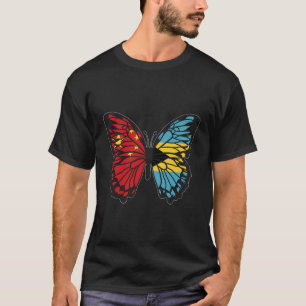 Camiseta China e Bahamas misturam borboletas metade da meta