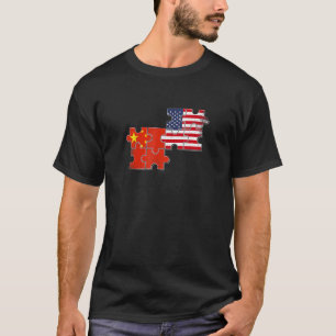 Camiseta China EUA: Bandeira Chinesa Americana