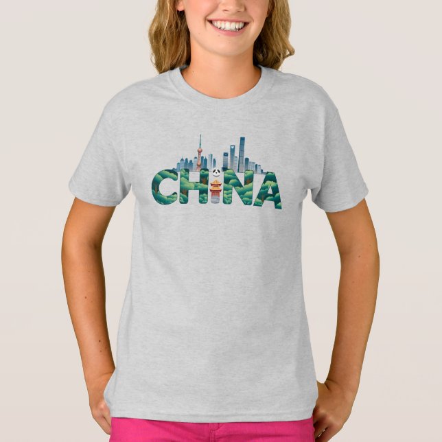 Camiseta China Xangai Temple Panda (Frente)