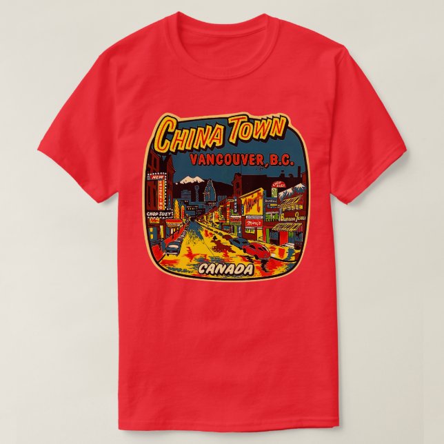 Camiseta Chinatown Vancouver BC Canadá (Frente do Design)